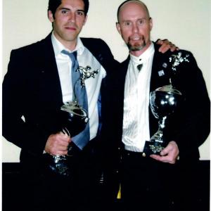 David Fultz and action star Scott Adkins in the UK celebrating thier induction into the 2007 London International Martial Arts Hall of Fame