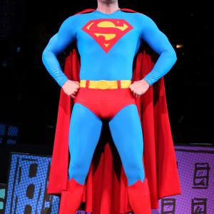 Edward Watts as Superman  NY City Center Encores production of ITS A BIRD ITS A PLANE ITS SUPERMAN