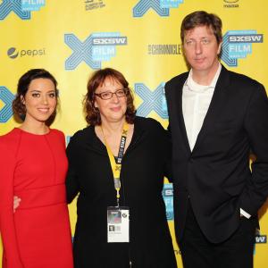Hal Hartley Janet Pierson and Aubrey Plaza at event of Ned Rifle 2014