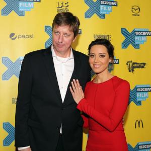 Hal Hartley and Aubrey Plaza at event of Ned Rifle 2014