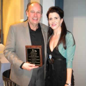 Larry Jack Dotson with wife Tracy receiving the Peoples Choice Award for best actor in To Gillian On Her 37th Birthday