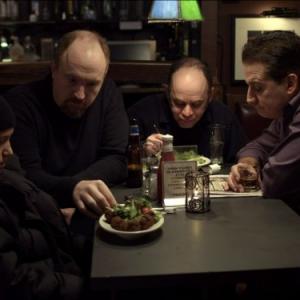 Still of Todd Barry Louis CK Nick Di Paolo and Lisa Emery in Louie 2010