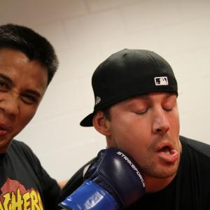 Cung Le and Channing back stage before Cungs big fight