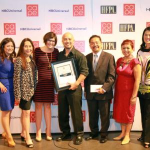 Brian receives the New Writers Award from CAPE Coalition of Asian Pacifics in Entertainment