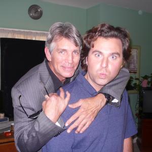 Eric Roberts and Nathan Andersson on the set of Chicks Dig Gay Guys