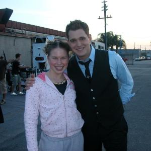 Hayley with Michael Buble on the set of his music video Everything