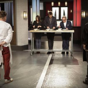 Still of Wolfgang Puck, Gail Simmons, Curtis Stone, Marcel Vigneron and Richard Blais in Top Chef Duels (2014)
