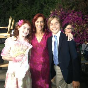 Alec Gray, Carrie Preston, and Laurel Webber on the Set of True Blood