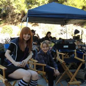 Alec Gray and Galadriel Steinman on the set of Operation Cupcake