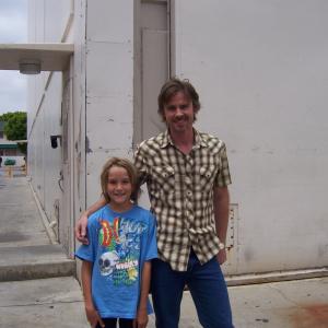 Alec Gray on set with Sam Trammell