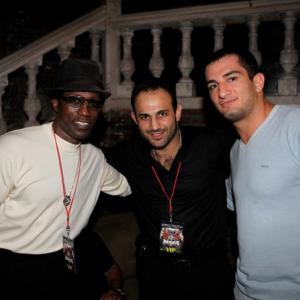 Roman Mitichyan with actor Wesley Snipes and fighter Gregard Mousasi