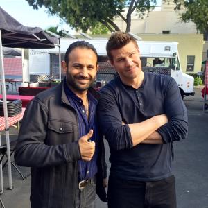 Roman Mitichyan with actor David Boreanaz in TV Bones.