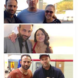 Roman Mitichyan in Fast 7 with actor Vin Diesel Rhonda Rousey Michelle Rodriguez and Jason Statham