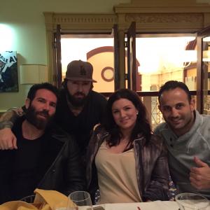 Roman Mitichyan with Dan Bilzerian Steven C Miller and Gina Carano