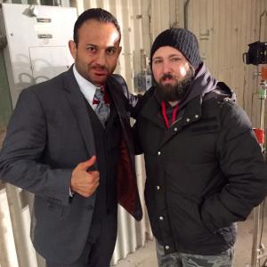 Roman Mitichyan with director Steven C. Miller in Extraction with Bruce Willis.