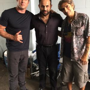 Roman Mitichyan with Alex OLoughlin and Micheal Imperiolli in Hawaii Five0