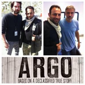 Roman Mitichyan with director Ben Affleck and actor George Clooney in Argo