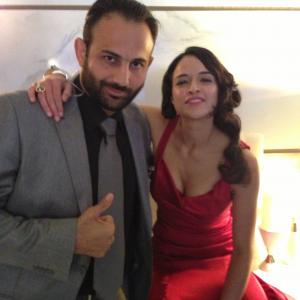 Roman Mitichyan with actress Michelle Rodriguez in film Fast Seven.