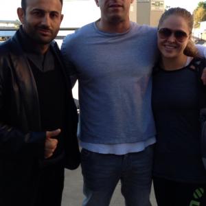 Roman Mitichyan with actor Vin Diesel and actress Ronda Rousey in Furious Seven.