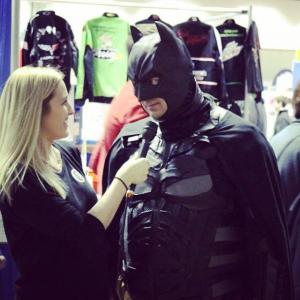 Batman being Interviewed (Matthew W. Allen sporting the Batsuit)