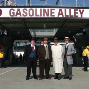 The Founding Four standing in Gasoline Alley at Indianapolis Motor Speedway Centennial