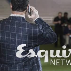 Kneeling on the line in Promo Photo used for Esquire Network's - The Agent