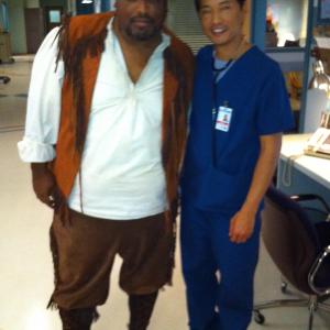 Me and Ken Leung on the set of NBCs midseason replacement medical drama The Night Shift Coming in 2014