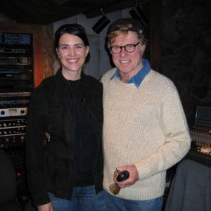 PARK CITY, UT - OCT 23, 2007: Kim Furst directs Robert Redford's behind the scenes commentary for UA's 
