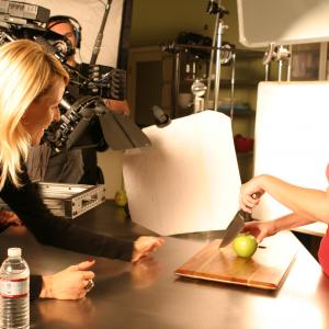 Director Jenine Mayring on the set of a national TV commercial shoot for AppleADay Edible Strips produced by Brooklyn Girl Productions