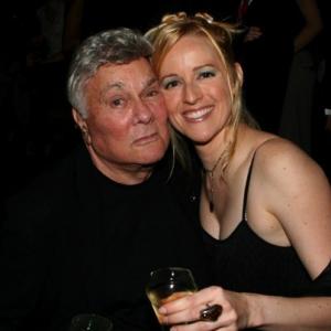 Director Jenine Mayring with Tony Curtis at the Jules Vernes Adventure Film Festival opening night party at The Edison