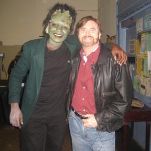 Seth Greenky with Martin Lewis after his performance as Frankenstein in NYC, April 16, 2010.