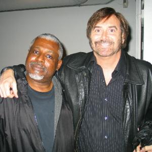 Seth Greenky with Tony Robinson, author and director, at the Stella Adler Theatre in L.A., February 29, 2008.
