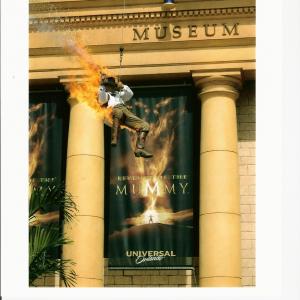 Stunt double for Brendan Fraser on Mummy Grand Opening, Universal Studios
