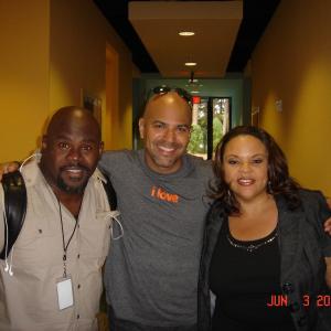 On the TV set of MEET THE BROWNS with David and Tamala J Mann