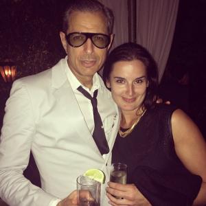 Tanis Parenteau and Jeff Goldblum at the House of Cards, Season Two premiere at the Chateau Marmont.