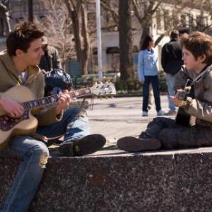 Still of Jonathan Rhys Meyers and Freddie Highmore in August Rush 2007