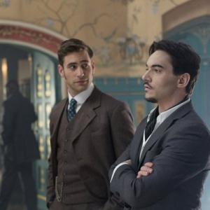 Still of Jonathan Rhys Meyers Jonathan Harker and Oliver JacksonCohen in Dracula 2013