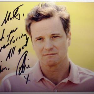 Oct/Nov 2011 - I had the honor of working with Colin Firth (as his massage-therapist) throughout the filming of Arthur Newman Golf Pro. He's an absolutely wonderful person.