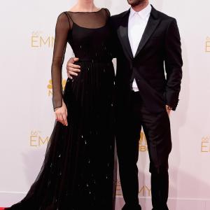 Adam Levine and Behati Prinsloo at event of The 66th Primetime Emmy Awards (2014)