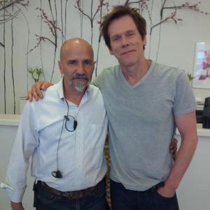 With Kevin Bacon on the set of 