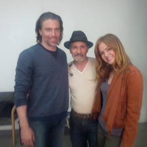 On the set of Visions with Anson Mount and Isla fisher