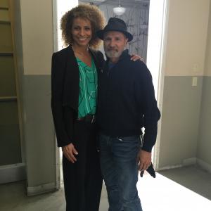 On set with Michelle Hurd