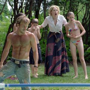 From left to right Dale Stephen Dorff comes to the aid of Jesse Ryan Wilson Leah Sharon Stone and Kristen Kristen Stewart when a large snake mysteriously appears in their swimming pool