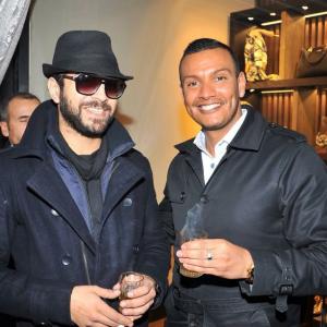 With good friend and colleague Anas El Baz on the opening of the designer Adolfo Dominguez's shop in Rabat, Morocco.