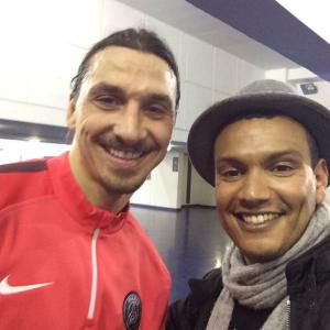 Me and Soccer pro Zlatan Ibrahimović at the big stadium in Marrakech, Morocco.