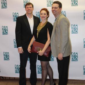 Actor Joe Spence Producer Writer and Actress Elizabeth Mihelich and Producer Actor Paul Lirette arrive at the Gala for the Dam Short Film Festival 2012