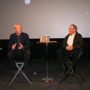 Michael Caine with moderator Sydney Pollack at Los Angeles Conversations screeningQA produced by Bob Nuchow