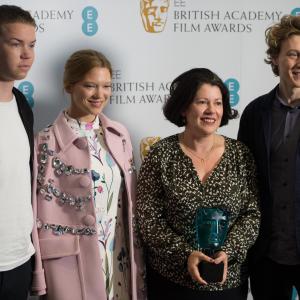 Pippa Harris, George MacKay, Léa Seydoux and Will Poulter