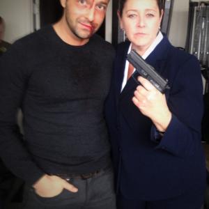 After shooting scenes on Person of Interest Getting a bullet to the dome my Camryn Manheimshes one bad ass chica!
