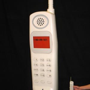 Oversized 6 phone for trade show one button activated internal digital message